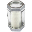 Windlicht aus Glas, 16cm Ø9,5cm in silber, inkl. 5 Kerzen