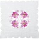 Tischdeckchen mit Stickerei  Rosa - Pink Eckig