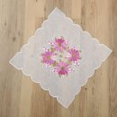 Tischdeckchen mit Stickerei  Rosa - Pink Eckig