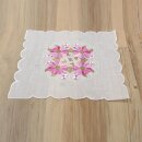 Tischdeckchen mit Stickerei  Rosa - Pink Eckig