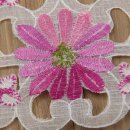 Tischdeckchen mit Stickerei  Rosa - Pink Eckig