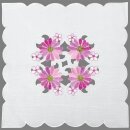 Tischdeckchen mit Stickerei  Rosa - Pink Eckig