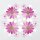 Tischdeckchen mit Stickerei  Rosa - Pink Eckig