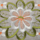 Tischdeckchen mit Stickerei  Grün - Orange Rund