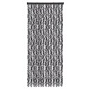 Flauschvorhang Chenille Meliert Schwarz, Grau und Weiß 56x185 cm