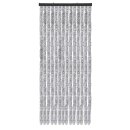 Flauschvorhang Chenille Meliert Hellgrau und Weiß...