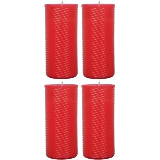 Ersatzkerzen für Grablaternen N3 Rot 4er Pack