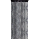 Fadenvorhang Metall-Optik Fadengardine Lurex Universalband 140x250 cm (140x250 cm/ schwarz)