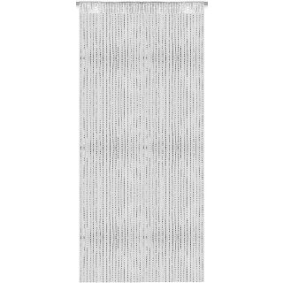 Fadenvorhang Metall-Optik Fadengardine Lurex Universalband 140x250cm (140x250cm/ weiß)