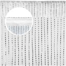 Fadenvorhang Metall-Optik Fadengardine Lurex Universalband 140x250cm (140x250cm/ weiß)