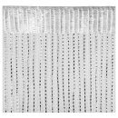 Fadenvorhang Metall-Optik Fadengardine Lurex Universalband 140x250cm (140x250cm/ weiß)