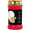 Grabkerze Rot 40h (Deckel Gold) - Calla
