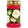 Grabkerze Rot 40h (Deckel Gold) - Rose