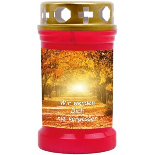 Grabkerze Rot 40h (Deckel Gold) - Allee