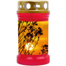 Grabkerze Rot 40h (Deckel Gold) - Sonnenuntergang