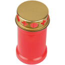 Grabkerze Rot 40h (Deckel Gold) - Sonnenuntergang