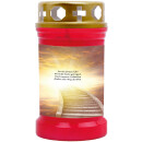 Grabkerze Rot 40h (Deckel Gold) - Treppe