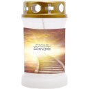 Grabkerze Weiß 40h (Deckel Gold) - Treppe