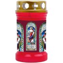 Grabkerze Rot 40h (Deckel Gold) - Fenster Rot