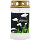 Grabkerze Weiß 40h (Deckel Gold) - Calla 2