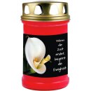 Grabkerze Rot 48h (Deckel Gold) - Calla