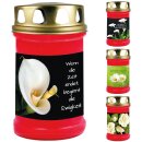 Grabkerze Rot 48h (Deckel Gold) - Calla 2