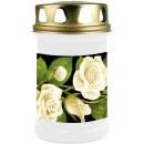 Grabkerze mit Blumen Motiv 48h Rosen