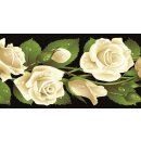 Grabkerze mit Blumen Motiv 48h Rosen