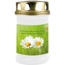 Grabkerze mit Blumen Motiv 48h Gänseblümchen