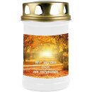 Grabkerze Weiß 48h (Deckel Gold) - Allee
