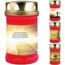 Grabkerze Rot 48h (Deckel Gold) - Trauer