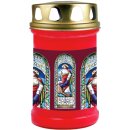 Grabkerze Rot 48h (Deckel Gold) - Fenster Rot
