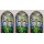 Grabkerze mit Kirchenfenster Motiv 48h Kreuz