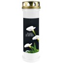 Grabkerze Weiß 100h (Deckel Gold) - Calla 2