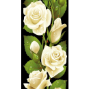 Grabkerze Weiß 100h ( Deckel Gold ) - Rose