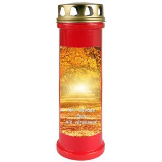 Grabkerze Rot 100h (Deckel Gold) - Allee