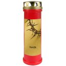 Grabkerze Rot 100h (Deckel Gold) - Trauer