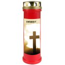 Grabkerze Rot 100h (Deckel Gold) - Ewigkeit