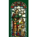 Grabkerze Rot 100h (Deckel Gold) - Fenster Grün