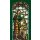 Grabkerze Rot 100h (Deckel Gold) - Fenster Grün