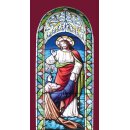Grabkerze Weiß 100h (Deckel Gold) - Fenster Rot