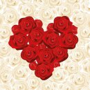 Grabkerze Rot 40h (Deckel Gold) - Rose Herz