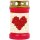 Grabkerze Rot 40h (Deckel Gold) - Rose Herz