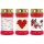 Grabkerze Rot 40h (Deckel Gold) - Rose Herz