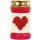 Grabkerze Rot 40h (Deckel Gold) - Rose Herz