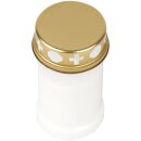 Grabkerze Weiß 40h (Deckel Gold) - Rose Herz