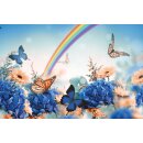 Grabkerze Weiß 40h (Deckel Gold) - Regenbogen