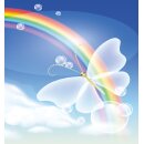 Grabkerze Weiß 40h (Deckel Gold) - Regenbogen 2