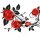 Grabkerze Rot 48h (Deckel Gold) - Rose Ranke