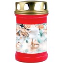 Grabkerze Rot 48h (Deckel Gold) - Schmetterling